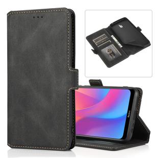 For Xiaomi Redmi 8A Retro Magnetic Closing Clasp Horizontal Flip Leather Case with Holder & Card Slots & Photo Frame & Wallet(Black)