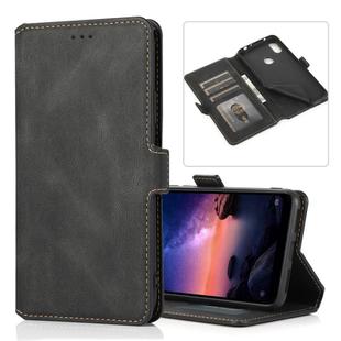For Xiaomi Redmi Note 6 Retro Magnetic Closing Clasp Horizontal Flip Leather Case with Holder & Card Slots & Photo Frame & Wallet(Black)