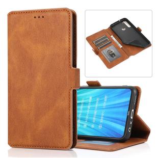 For Xiaomi Redmi Note 8 Retro Magnetic Closing Clasp Horizontal Flip Leather Case with Holder & Card Slots & Photo Frame & Wallet(Brown)