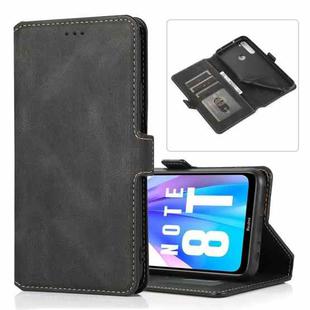 For Xiaomi Redmi Note 8T Retro Magnetic Closing Clasp Horizontal Flip Leather Case with Holder & Card Slots & Photo Frame & Wallet(Black)