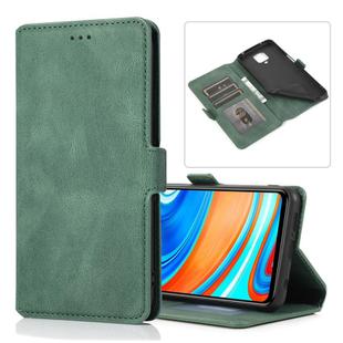 For Xiaomi Redmi Note 9 Pro Retro Magnetic Closing Clasp Horizontal Flip Leather Case with Holder & Card Slots & Photo Frame & Wallet(Dark Green)