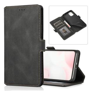 For Xiaomi Mi 10 Lite Retro Magnetic Closing Clasp Horizontal Flip Leather Case with Holder & Card Slots & Photo Frame & Wallet(Black)