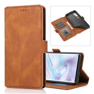 For Xiaomi Mi Note 10 Pro Retro Magnetic Closing Clasp Horizontal Flip Leather Case with Holder & Card Slots & Photo Frame & Wallet(Brown)