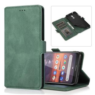 For Nokia 3.2 Retro Magnetic Closing Clasp Horizontal Flip Leather Case with Holder & Card Slots & Photo Frame & Wallet(Dark Green)