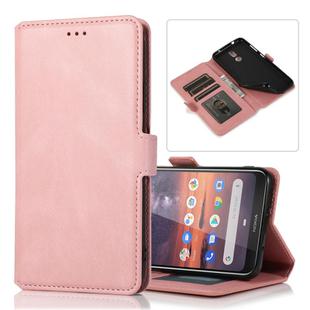 For Nokia 3.2 Retro Magnetic Closing Clasp Horizontal Flip Leather Case with Holder & Card Slots & Photo Frame & Wallet(Rose Gold)