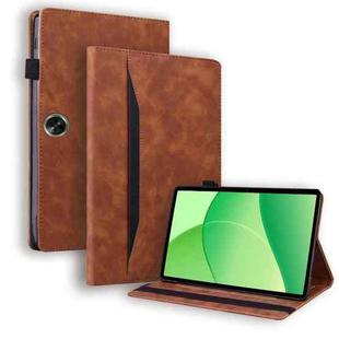 For OPPO Pad SE 11 2025 Splicing Shockproof Leather Tablet Case(Brown)
