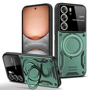 For Realme C75 4G Large Window MagSafe Holder Phone Case(Green)