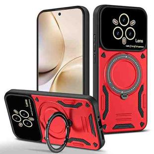 For Realme 14 Pro 5G Large Window MagSafe Holder Phone Case(Red)