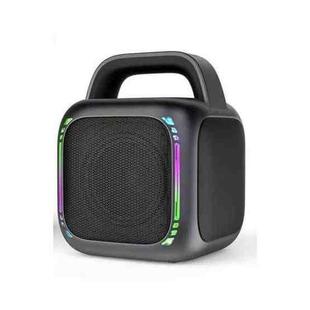 MS6K Portable RGB Dazzling Bluetooth Speaker Outdoor Karaoke Subwoofer, Style:No Mic(Black)