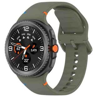 For Samsung Galaxy Watch8 Classic 46mm / Watch8 44mm / 40mm xDfind Stitched Solid Color Silicone Watch Band, Size:20mm(Army Green)