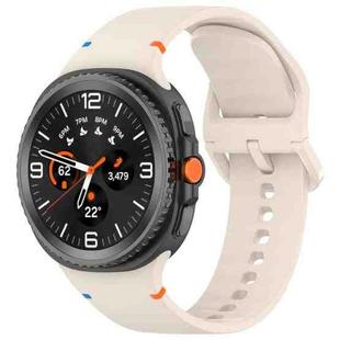 For Samsung Galaxy Watch8 Classic 46mm / Watch8 44mm / 40mm xDfind Stitched Solid Color Silicone Watch Band, Size:20mm(Starlight)