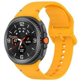 For Samsung Galaxy Watch8 Classic 46mm / Watch8 44mm / 40mm xDfind Stitched Solid Color Silicone Watch Band, Size:20mm(Yellow)