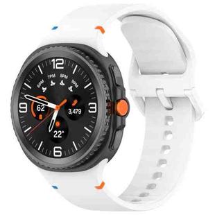For Samsung Galaxy Watch8 Classic 46mm / Watch8 44mm / 40mm xDfind Stitched Solid Color Silicone Watch Band, Size:22mm(White)
