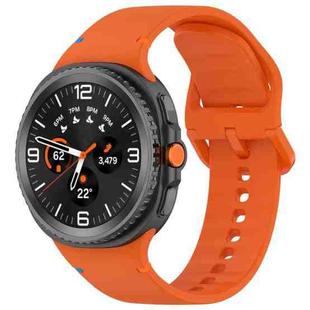 For Samsung Galaxy Watch8 Classic 46mm / Watch8 44mm / 40mm xDfind Stitched Solid Color Silicone Watch Band, Size:22mm(Orange)