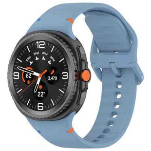 For Samsung Galaxy Watch8 Classic 46mm / Watch8 44mm / 40mm xDfind Stitched Solid Color Silicone Watch Band, Size:22mm(Blue)