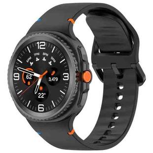 For Samsung Galaxy Watch8 Classic 46mm / Watch8 44mm / 40mm xDfind Stitched Solid Color Silicone Watch Band, Size:22mm(Black)