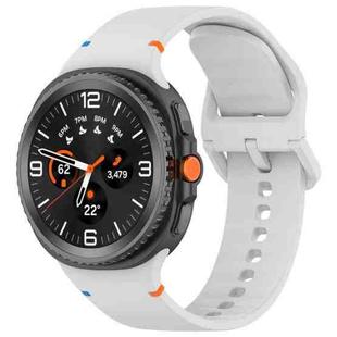 For Samsung Galaxy Watch8 Classic 46mm / Watch8 44mm / 40mm xDfind Stitched Solid Color Silicone Watch Band, Size:22mm(Light Grey)