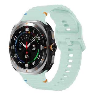 For Samsung Galaxy Watch8 Classic 46mm / Watch8 44mm / 40mm xDfind Wavy Grain Stitched Silicone Watch Band, Size:S(Light Blue)