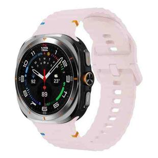 For Samsung Galaxy Watch8 Classic 46mm / Watch8 44mm / 40mm xDfind Wavy Grain Stitched Silicone Watch Band, Size:S(Pink)