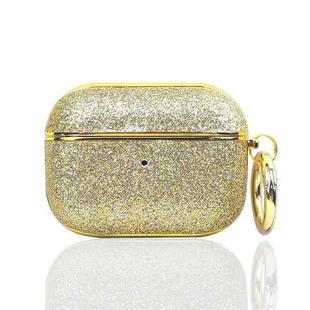For AirPods 4 Electroplating Glitter Powder Wireless Earphone Protective Case(Gold)