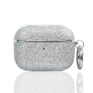 For AirPods 4 Electroplating Glitter Powder Wireless Earphone Protective Case(Silver)