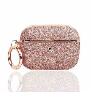 For AirPods Pro 2 Electroplating Glitter Powder Wireless Earphone Protective Case(Rose Gold)