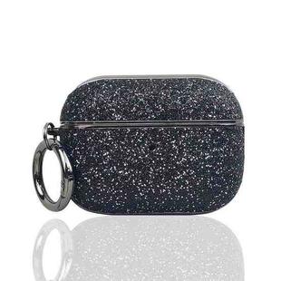 For AirPods Pro 2 Electroplating Glitter Powder Wireless Earphone Protective Case(Black)