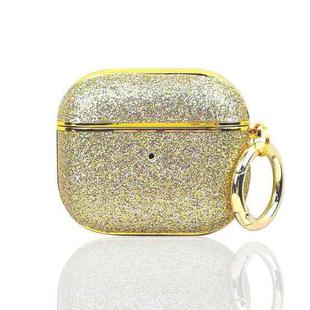 For AirPods 3 Electroplating Glitter Powder Wireless Earphone Protective Case(Gold)
