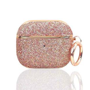 For AirPods 3 Electroplating Glitter Powder Wireless Earphone Protective Case(Rose Gold)