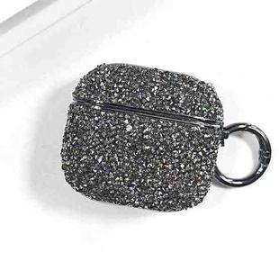For AirPods 4 Electroplating Glitter Diamond Wireless Earphone Protective Case(Black)