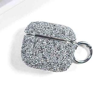 For AirPods 4 Electroplating Glitter Diamond Wireless Earphone Protective Case(Silver)