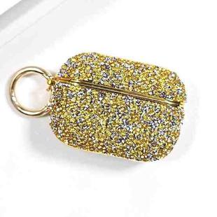For AirPods Pro 2 Electroplating Glitter Diamond Wireless Earphone Protective Case(Gold)