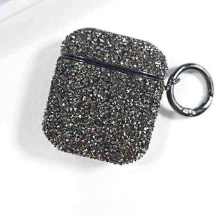 For AirPods 2 / 1 Electroplating Glitter Diamond Wireless Earphone Protective Case(Black)