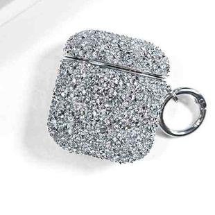 For AirPods 2 / 1 Electroplating Glitter Diamond Wireless Earphone Protective Case(Silver)