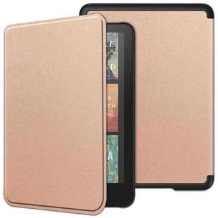 For Amazon Kindle 12th Gen 2024 Custer Texture Voltage Solid Color Leather Smart Tablet Case(Rose Gold)