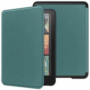 For Amazon Kindle 12th Gen 2024 Custer Texture Voltage Solid Color Leather Smart Tablet Case(Dark Green)