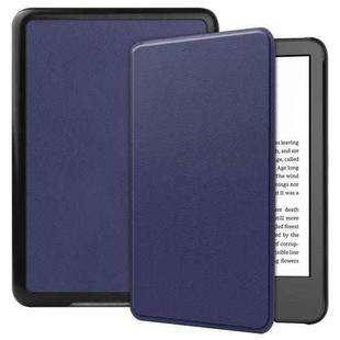 For Amazon Kindle 11th 2022 / 2024 Custer Texture Voltage Solid Color Leather Smart Tablet Case(Dark Blue)