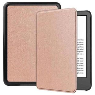 For Amazon Kindle 11th 2022 / 2024 Custer Texture Voltage Solid Color Leather Smart Tablet Case(Rose Gold)