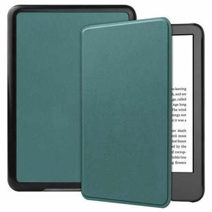 For Amazon Kindle 11th 2022 / 2024 Custer Texture Voltage Solid Color Leather Smart Tablet Case(Dark Green)