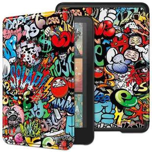 For Amazon Kindle 12th Gen 2024 Custer Texture Painted Voltage Leather Smart Tablet Case(Graffiti)