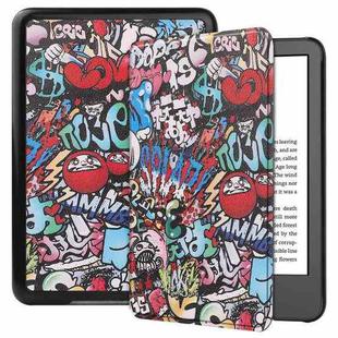 For Amazon Kindle 11th 2022 / 2024 Custer Texture Painted Voltage Leather Smart Tablet Case(Graffiti)