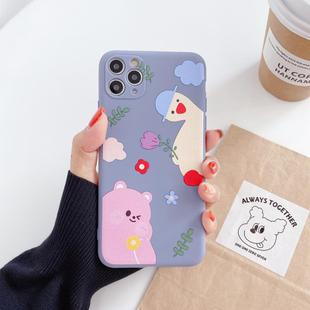 For iPhone 11 Pro Cartoon Animal Pattern Protective Case(Gray)