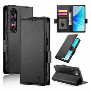 For Sony Xperia 1 VII Side Buckle Magnetic Frosted Leather Phone Case(Black)