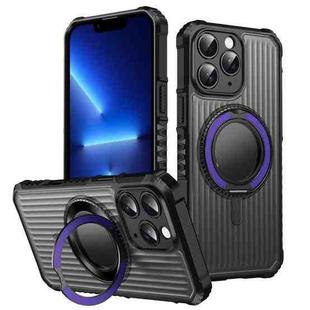 For iPhone 13 Pro Skin Sense Rotation Stand Semi-transparent Magsafe Phone Case(Deep Purple)