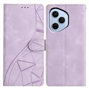For Honor 400 Pro Global 160.8mm Triangles Embossed Leather Phone Case(Purple)
