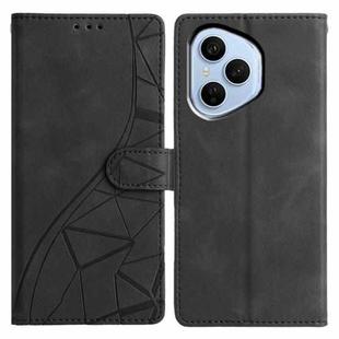 For Honor 400 Pro Global 160.8mm Triangles Embossed Leather Phone Case(Black)