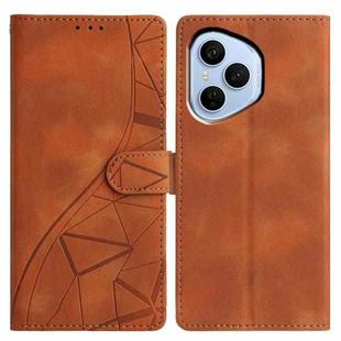 For Honor 400 Pro Global 160.8mm Triangles Embossed Leather Phone Case(Brown)