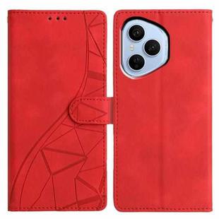 For Honor 400 Pro Global 160.8mm Triangles Embossed Leather Phone Case(Red)