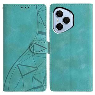 For Honor 400 Pro Global 160.8mm Triangles Embossed Leather Phone Case(Green)