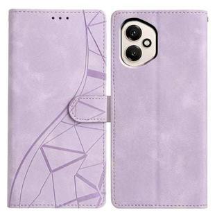 For Honor 400 Global 156.5mm Triangles Embossed Leather Phone Case(Purple)